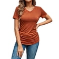 thumbnail image 3 of cocolona Womens Summer Slim Fit Tops V Neck Short Sleeve Shirts Trendy Casual Pullover Tunic Blouses, 3 of 6