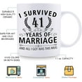 thumbnail image 5 of 41st Wedding Anniversary Mugs for Couple Husband Wife - I Survived 41 Years of Marriage and All I Got Was This Mug - 41 Year Anniversary 11 oz Coffee Mug for Him Her, 5 of 7