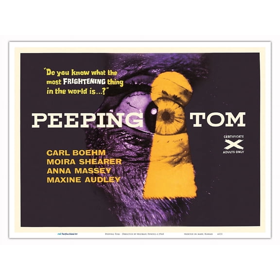 Peeping Tom - Directed by Michael Powell - Vintage British Film Movie Poster c.1960 - Master Art Print (Unframed) 9in x 12in