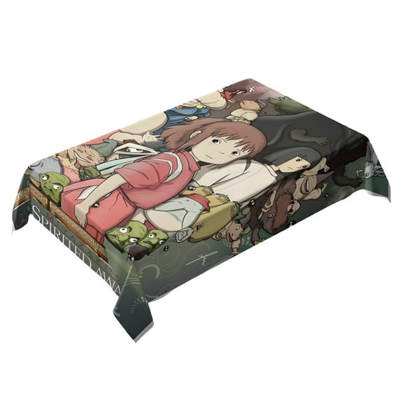 Studio Ghibli-theme square tablecloth has an iconic print, fits most tables, and is easy to care for perfect gifts for fans friends and family，55" x 71"（140*180cm）