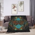 thumbnail image 6 of DouZhe Ultra-Soft Micro Fleece Lightweight Flannel Bed Blanket, Vintage Persian Style Floral Eye Print Cozy Warm Throw Blankets, 50"x40", 6 of 7