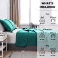 thumbnail image 6 of Smuge Ultrasonic Quilt Set, Reversible Lightweight Soft Microfiber Bedspread Coverlet, Solid Dark Green, 3 Piece Set (1 Bedspread, 2 Pillow Shams), Full/Queen Size, 6 of 8