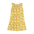 thumbnail image 3 of LTTVQM Girls Easter Dress 2026 Rabbit Egg Print Funny Sleeveless Sundress Soft Round Neck Midi Dresses Trendy Church Dresses Yellow 5-6 Years, 3 of 5