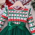 thumbnail image 3 of iiniim Baby Girls Outfits Toddler Kids Long Sleeve Xmas Holiday Party Mesh Midi Dress Green Tree 120/7Y, 3 of 7