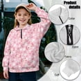 thumbnail image 6 of Uorisanigo Girls Half Zip Cropped Pullover Sweatshirt Pink Butterfly Axolotl Oversized Sweatshirts Long Sleeve Athletic Tops for Sports and Daily Wear Fall Kids Pullover Jackets, 6 of 7