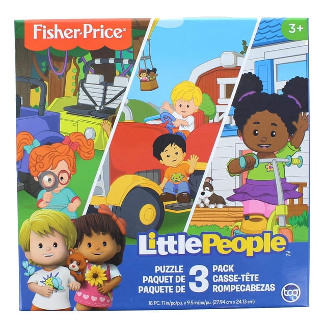 Rompecabezas Fisher-Price Little People, 18 piezas, paquete de 3
