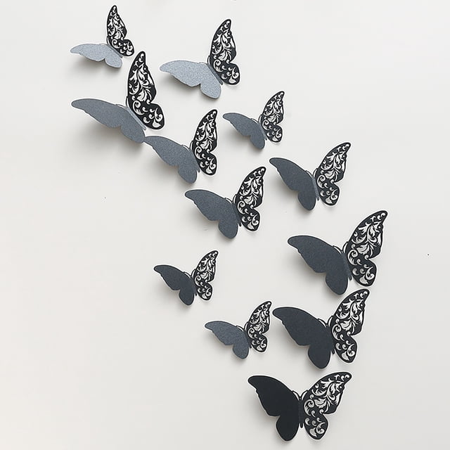 Affordablo 2025 Back Splash Stick On Tiles For Kitchen Clearance 3D Three Dimensionals Hollow Pearl Paper Simulation Butterfly Wall Sticker