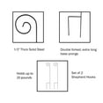 thumbnail image 3 of Pure Garden Set of Two 48-Inch Metal Shepherd Hooks for Hanging Baskets, 3 of 4