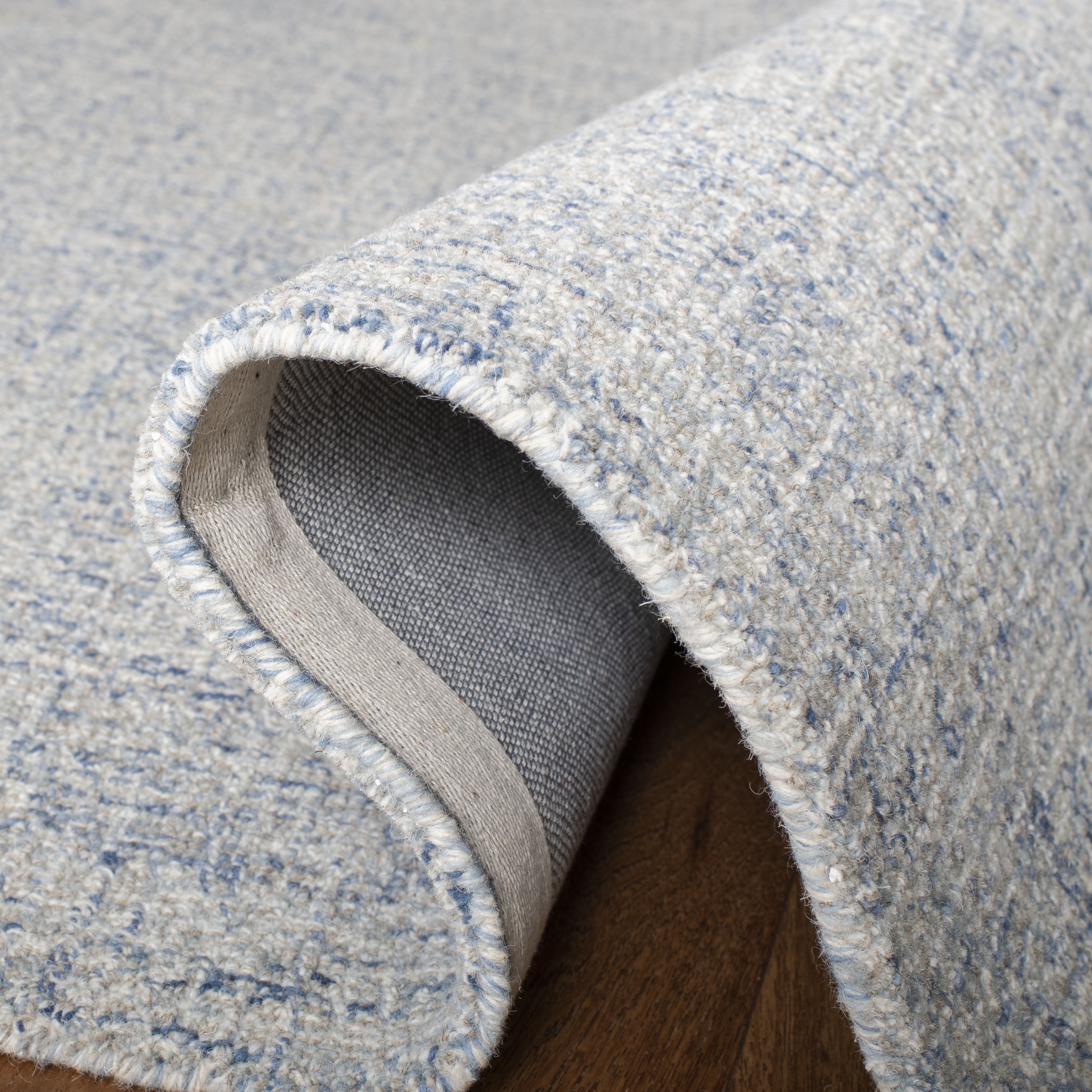 SAFAVIEH Abstract Emely Abstract Wool Runner Rug, Ivory/Blue, 2'3" x 8'