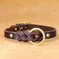 thumbnail image 2 of Didog Braided Genuine Leather Dog Collars Heavy Duty Adjustable with Metal Buckle and O-ring for Small and Medium Breeds, 2 of 11