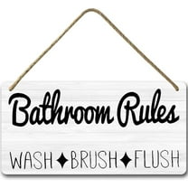 6x12 IN Bathroom Decor Wooden Bathroom Sign,Bathroom Sign Wall Decor,Rustic Bathroom Sign Decor,Restroom Wooden Wall Art