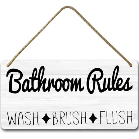 6x12 IN Bathroom Decor Wooden Bathroom Sign,Bathroom Sign Wall Decor,Rustic Bathroom Sign Decor,Restroom Wooden Wall Art