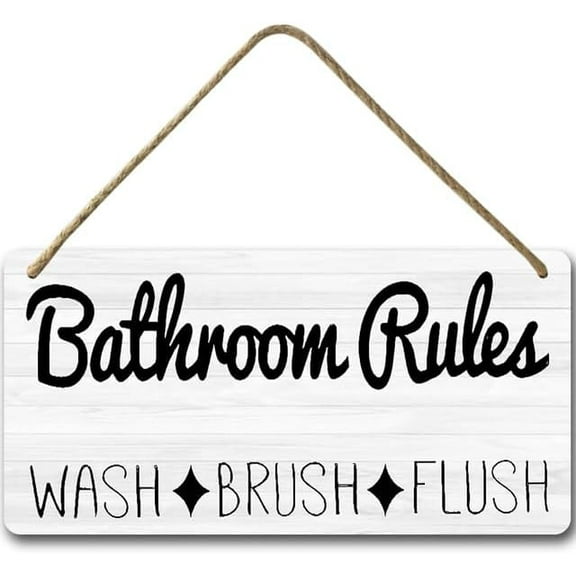 6x12 IN Bathroom Decor Wooden Bathroom Sign,Bathroom Sign Wall Decor,Rustic Bathroom Sign Decor,Restroom Wooden Wall Art
