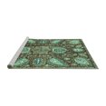 thumbnail image 2 of Ahgly Company Machine Washable Indoor Rectangle Abstract Turquoise Blue Modern Area Rugs, 4' x 6', 2 of 4
