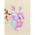 thumbnail image 4 of Fortune 3-8 Years Little Girls Swimsuits 2 Piece Cartoon Animal Print Swimwear Ruffled Tops Briefs, 4 of 9