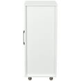 thumbnail image 3 of Lisonu White Pull-Out Bookcase Cabinet, 3-Tier Hidden Storage Shelves on Wheels for Home Office, Slide-Out Media Organizer & File Rack, 30 Inch Wide, 3 of 20