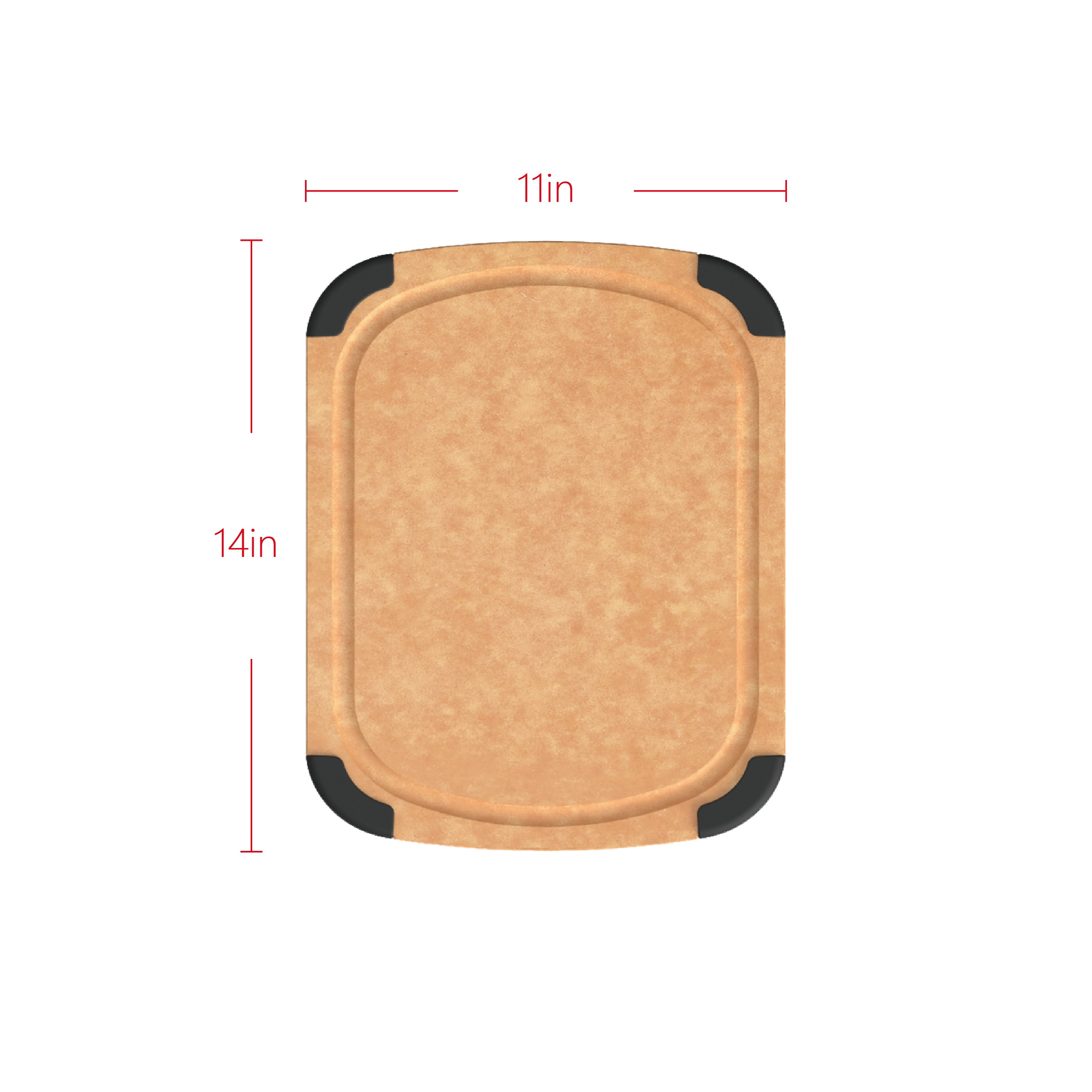Mainstays Paper Fiber 11''x14'' Non-Slip Cutting Board, Natural Color