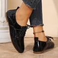 thumbnail image 2 of Women's Lace Up Oxford Dress Shoes Solid Color Patent Leather Slip On Loafers Comfortable Non Slip Walking Shoes Black Size 8, 2 of 8