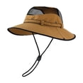 thumbnail image 2 of Men Women UPF 50+ Fishing Sun Hat, Extra Wide Brim Bucket Cap for Hiking Camping Breathable Outdoor Safari Hat with Chin Cord Yellow One Size, 2 of 4