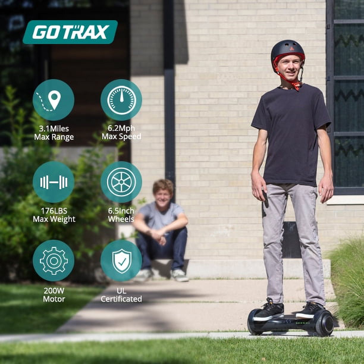GOTRAX FX3 Hoverboard with 6.2 mph Max Speed, Self Balancing Scooter for 44-176lbs Kids Adults Black - image 5 of 9