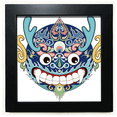 thumbnail image 1 of China Chinese Dragon Head Traditional Pattern Black Square Frame Picture Wall Tabletop, 1 of 3