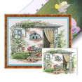 thumbnail image 1 of (FA469) Hilo Algodón Ecológico Bordado 14CT 2 Hebras Impresión 49x40cm Kit Serie Paisaje Punto Cruz Hut Six (gancho), 1 of 9