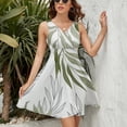 thumbnail image 3 of Sage Green Botanical Sleeveless Dress Women Summer Evening Dresses Ladies Sundress, 3 of 7