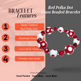thumbnail image 5 of Polka Dots Glass Beaded Stretch Bracelet, Red Bracelet, Valentine Mother's Day Christmas Birthday Gift Idea, 1 pc, 5 of 10