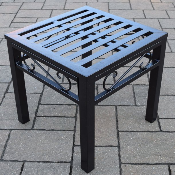 Oakland Living Noble Wrought Iron Patio End Table
