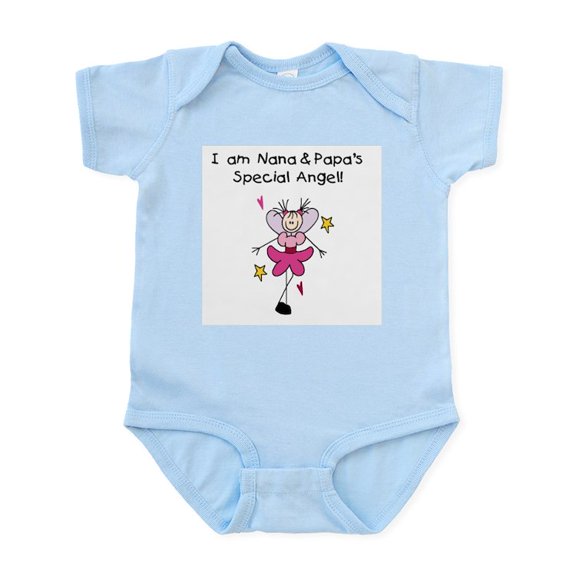 CafePress - Nana And Papa's Angel Infant Bodysuit - Baby Light Bodysuit, Size Newborn - 24 Months