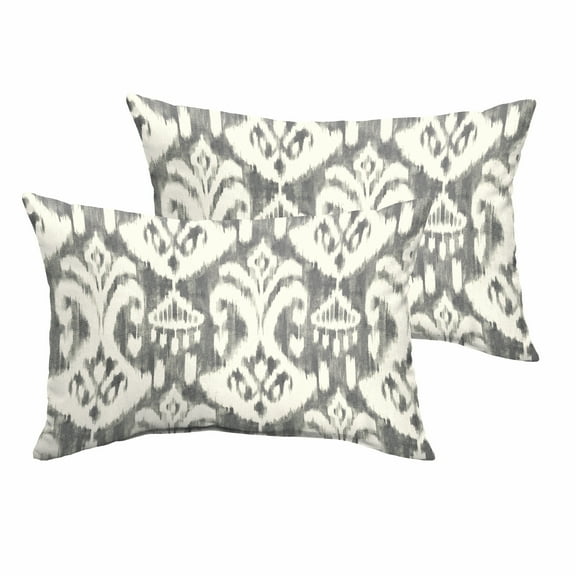 Set of 2 Grey and Cream Indoor and Outdoor Pillow, 20"