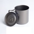 thumbnail image 4 of Camping Mug Titanium Cup Tourist Tableware Picnic Utensils Outdoor Kitchen Equipment Travel Cooking Set Cookware,750ML, 4 of 7