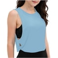 thumbnail image 6 of MHOSTAFH Girls Athletic Tank Tops Solid Color Sleeveless Shirts Summer Workout Tennis Yoga Running Tops, 6 of 9