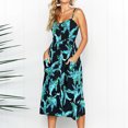 thumbnail image 1 of Vestido largo elegante con cuello en V para mujer Vestido con tirantes estampados con bolsillos Traje de vacaciones FLhrweasw Nuevo, 1 of 9