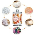 thumbnail image 6 of Yayeee 4 Pack Qtip Holder Bathroom Cotton Swab Canister with Lid Clear Dispenser Set, Leaves Pattern, 6 of 6