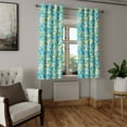 thumbnail image 2 of Ambesonne Garden Scene Grommet Curtain, Peonies and Greenery, 50"x72", Pale Azure Blue Green, 2 of 5