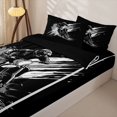thumbnail image 3 of Castle Fairy Monochrome Dirt Bike Zipper Twin Comforter Sets with Fitted Sheet and 2 Pillowcases,Gray Splash Design Zipper Bedding Set for Bedroom,Gray Black,4-Piece,Black Reversible, 3 of 6