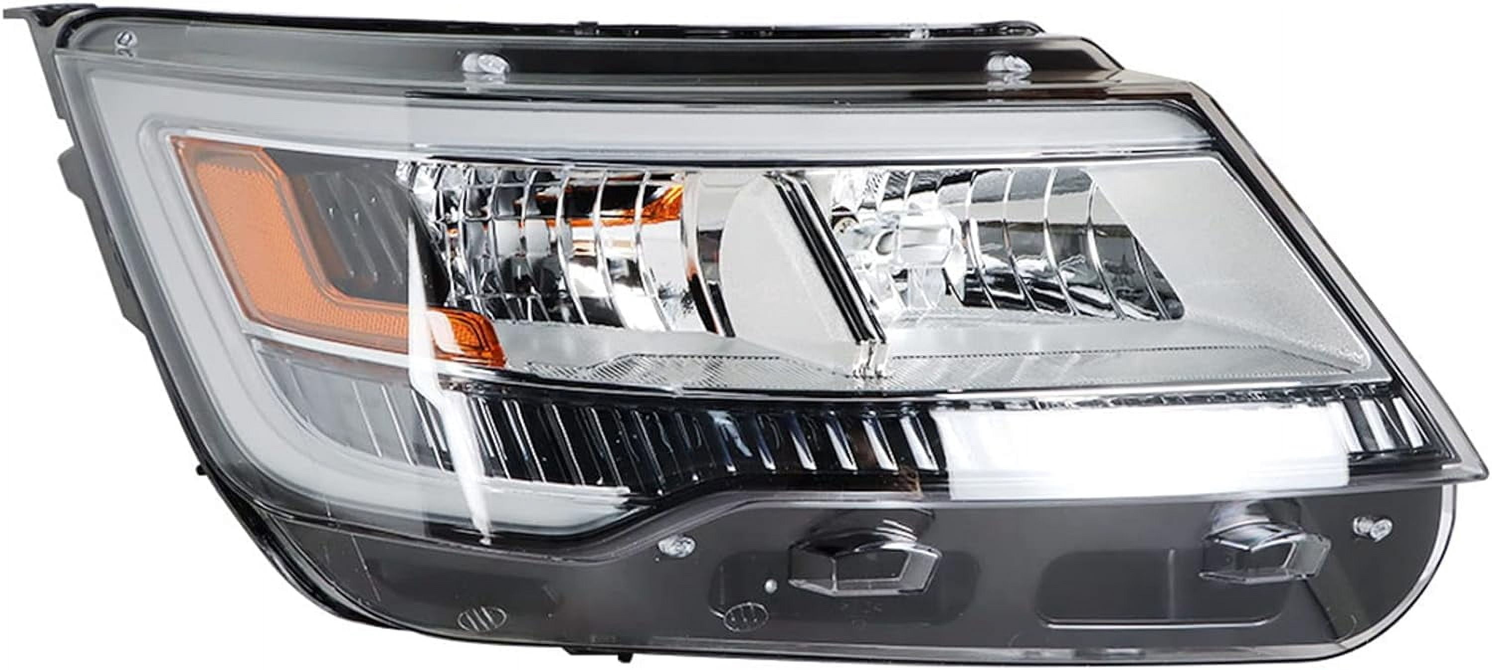 Genrics Right Headlight For 2016-18 Ford Explorer Halogen w/ LED DRL Chrome Housing