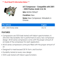 thumbnail image 2 of A/C Compressor - Compatible with 2001 - 2005 Pontiac Aztek 3.4L V6 2002 2003 2004, 2 of 2