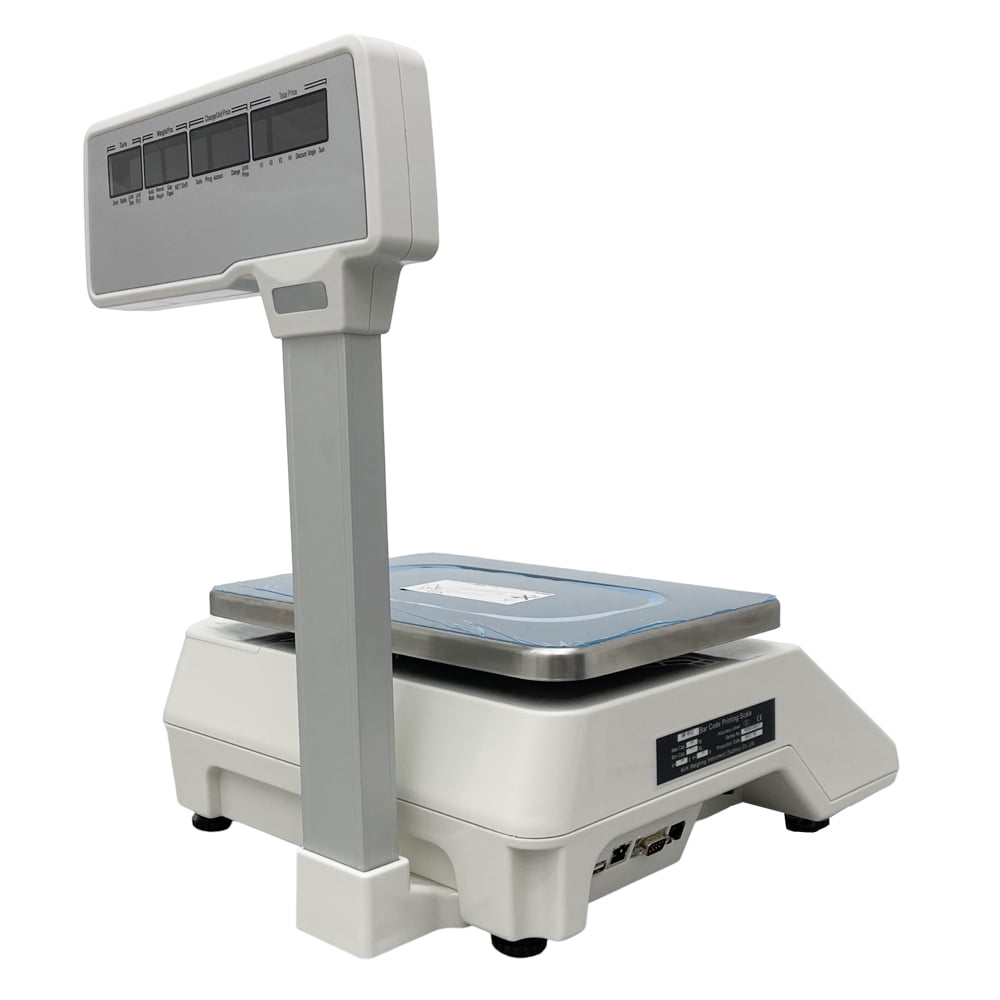 Techtongda Digital Price Computing Scale Thermal Printer with Label Printer Fruit Scale Supermarket Four-window Pole 33LBS