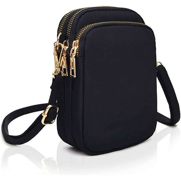 Cross Body Phone Bag Women Girls Zipper Waterproof Nylon Crossbody Bags Wallet Wristlet Handbags Shoulder Bag Mini 3 Layers Zipper Shoulder Wallet B G Need Walmart