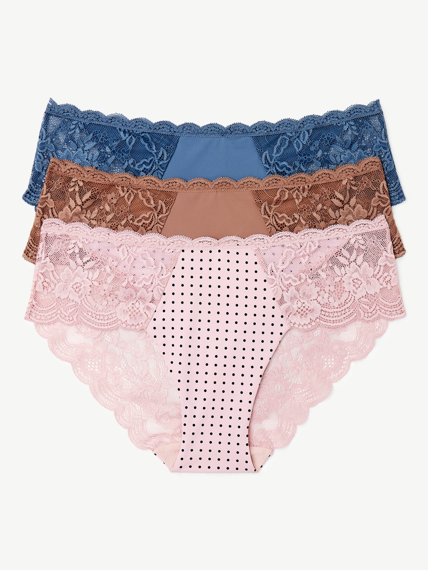Joyspun Women's Microfiber Hipster Panties, 3Pack, Sizes XS to 3XL