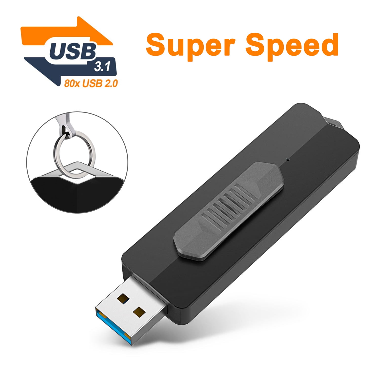 pastel Scrupulous embargo 128GB USB 3.1 Flash Drive TOPESEL Super Speed Solid State USB Drive Thumb  Drive Memory Stick for Computer PC Laptop Black - Walmart.com