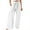 White, variant on utcoco High Waisted Pants with Drawstrings for Women Casual Loose Wide Leg Linen Pants