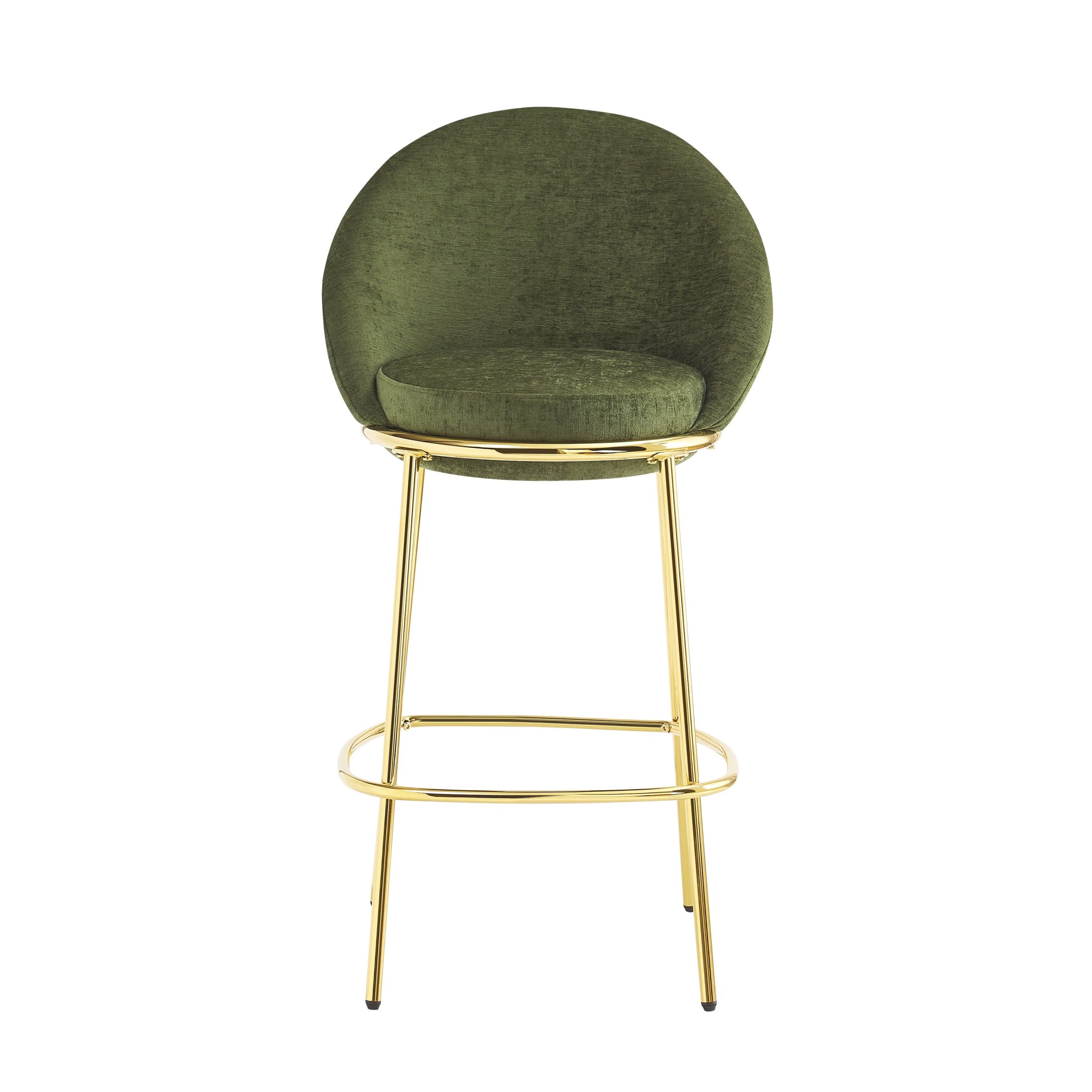 Christopher Knight Home Luxury Green Upholstered Barstools, Gold Metal Frame, Set of 4