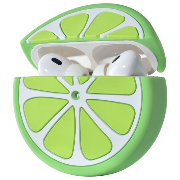 Silicone AirPods Pro Case, Food-Inspired Design, Compatible with Apple AirPods Pro 1 & 2 – Lime Green