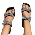 thumbnail image 4 of Women Sandals clearance for Juebong Flip Flops Sandals for Women,Fashion Cute Bow Rhinestone Thong Flat Slippers,Summer Casual Thong Flip-Flops Lightweight Comfy Beach Shoes Slipper, 4 of 5