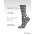 thumbnail image 3 of MeMoi Cool Cows Bamboo Blend Crew Socks - Womens - Female, One Size, Medium Gray Heather, 3 of 10