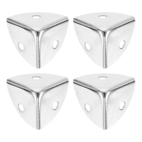 Uxcell 4 Pack Decorative Box Corner Cover, 18mm Metal Edge Guard, Furniture Corner Edges Protector, Silver