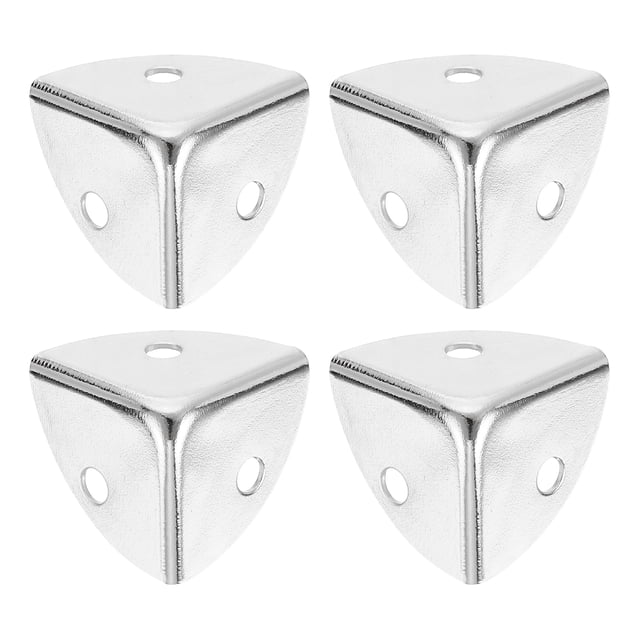 Uxcell 4 Pack Decorative Box Corner Cover, 18mm Metal Edge Guard, Furniture Corner Edges Protector, Silver